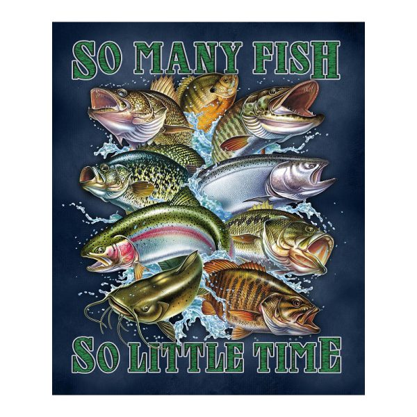 So Many Fish #7368, Signature Sherpa Lined Throw Blanket