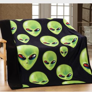 Alien Heads #7657, Signature Sherpa Lined Throw Blanket (1703-7657 ALN)