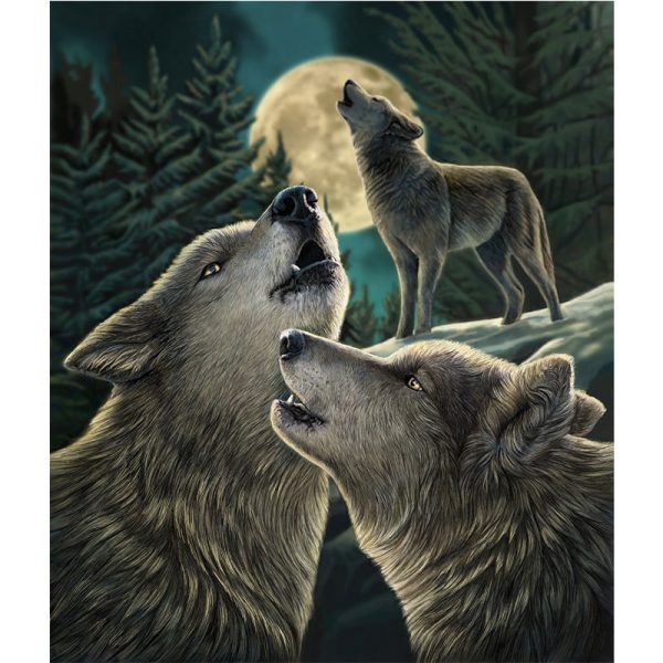 Lisa Parker Wolves Series Sherpa Lined Throw Blanket - Image 4