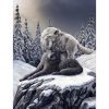 Lisa Parker Wolves Series Sherpa Lined Throw Blanket - Image 2