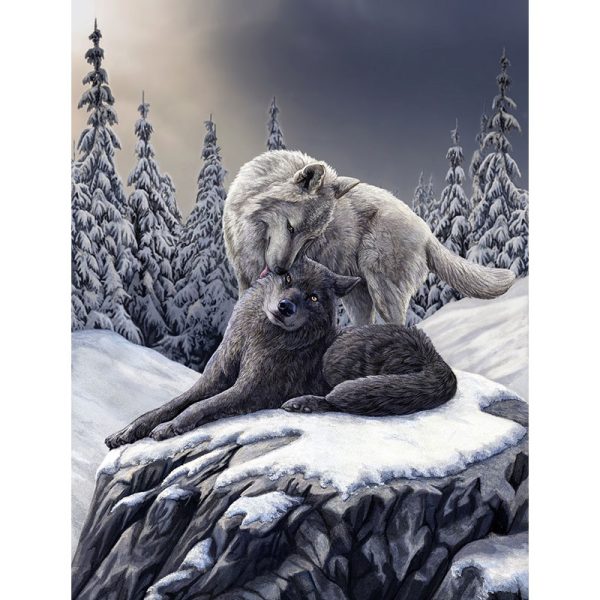 Lisa Parker Wolves Series Sherpa Lined Throw Blanket - Image 2