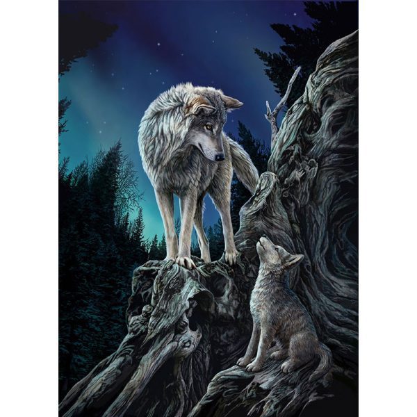 Lisa Parker Wolves Series Sherpa Lined Throw Blanket