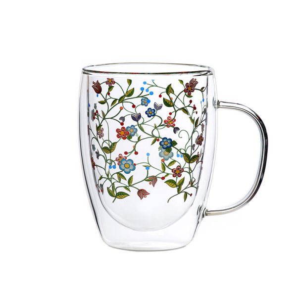 11 Oz Glass Mug ( Borosilicate Double Walled) Anishinaabe Enchantment Collection (4471)
