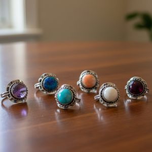 Mini Semi Precious Stone Ring (M-SP-RING)