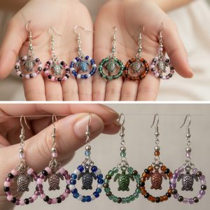 Acrylic Colored Rings Earring - (CH-BD-EAR)