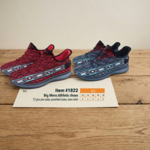 Big Size Printed Athletic Shoes (12-16) - Grey (1822-GY)