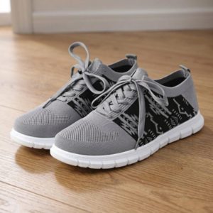 1686 Grey Designer Native Print Athletic Youth Shoes - (1829-GY)