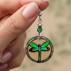 Acrylic Dragonfly Picture Earring - (AP-DF-EAR)