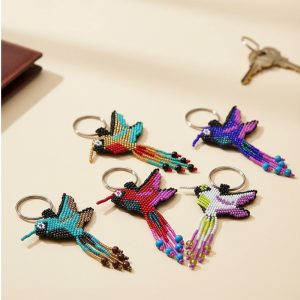 Handmade Seed Bead Hummingbird Key Chain (SB-FLT-HUM)