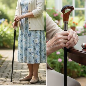 36.5 Shift Knob Style Walking Cane - Wood / Black - (T28103BK)