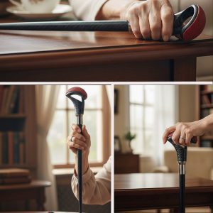 36.5 Shift Knob Style Walking Cane - Carbon / Red - (T28103RD)