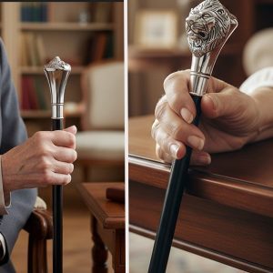 35.5" Zinc Handle Walking Cane -Silver - (T281205SL)