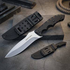11.3" D2 Tool Steel Full Tang Stone wash Blade w/ Snap Sheath (TD002SL)