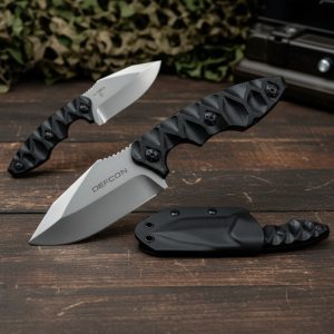 7.5" D2 Tool Steel Full Tang Stone wash Blade w/ Snap Sheath (TD004)