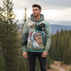 Chief Soaring Eagle, Graphic Designer Hoodie – Pullover, 3XL