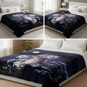EL TORO White Tigers, 1-Ply Queen Size Blanket - (1501-3393)