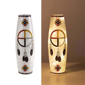 Frosted Glass Table Light - Medicine Wheel (2115/2215-MW)