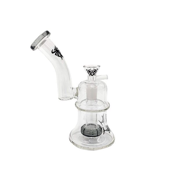 6.9" Xtreme Glass Bong W logo - Charcoal Black (C2678 Charcoal Black)