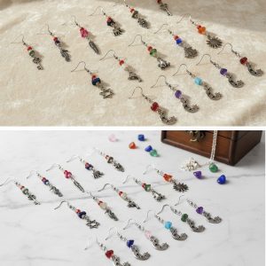 Chip Stone Earrings With Hanging Charm (CH-CHR-EAR)
