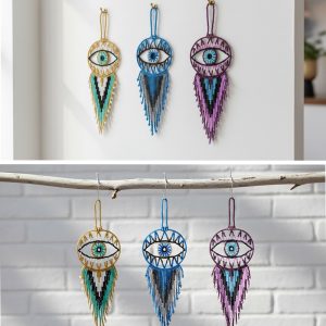 SEED BEAD DREAM CATCHER E IL EYE ORNAMENTS (SB-DC-EE-ORN)