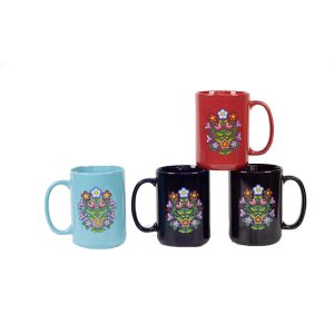 15 oz Cafe Mug - Anishinaabe Gathering Design - (1357)