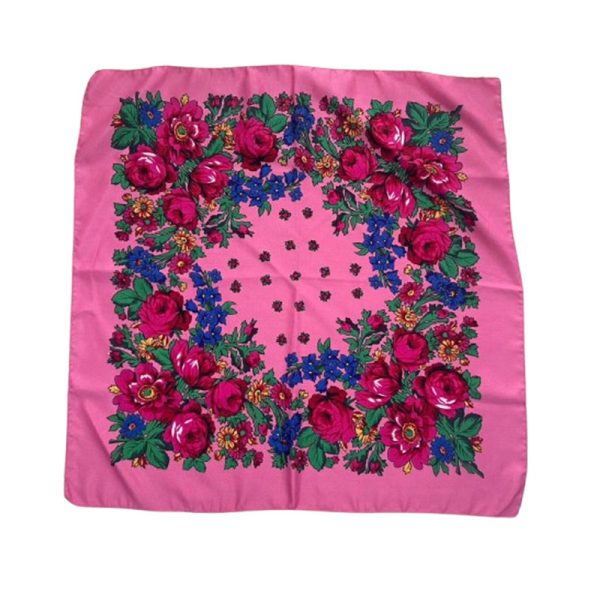 30" x 30" Non-Metallic Kokum Floral Scarf (CD-SCARF-3 Rose Pink)