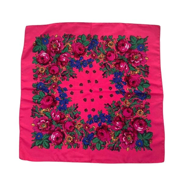 30" x 30" Non-Metallic -  Kokum Floral Scarf (CD-Scarf-3-30 Non-Metallic Strawberry)