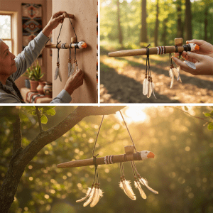 Peace Pipe Eagle, Wooden Decoration Hand Crafted - (CD-4532)