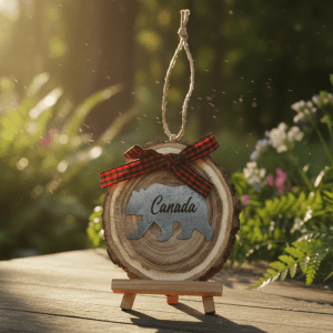 Wood Ornament, Iron Printed Canada - (CD-4534)