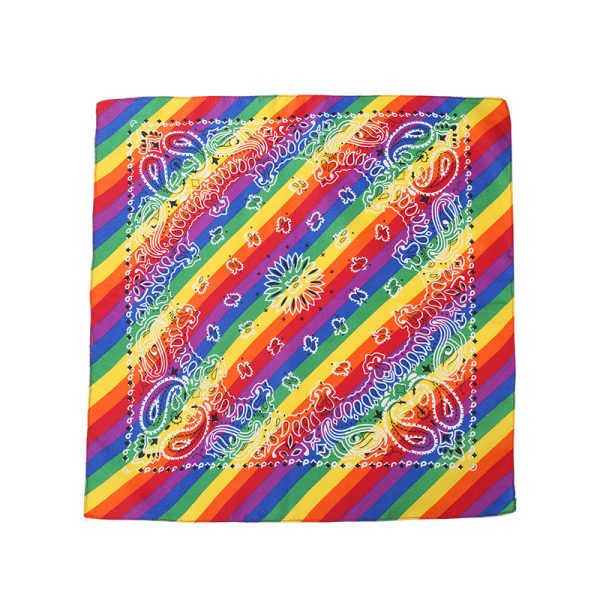 Leaf Bandana (ST009-Paisley Bandana with Multi color Stripes)