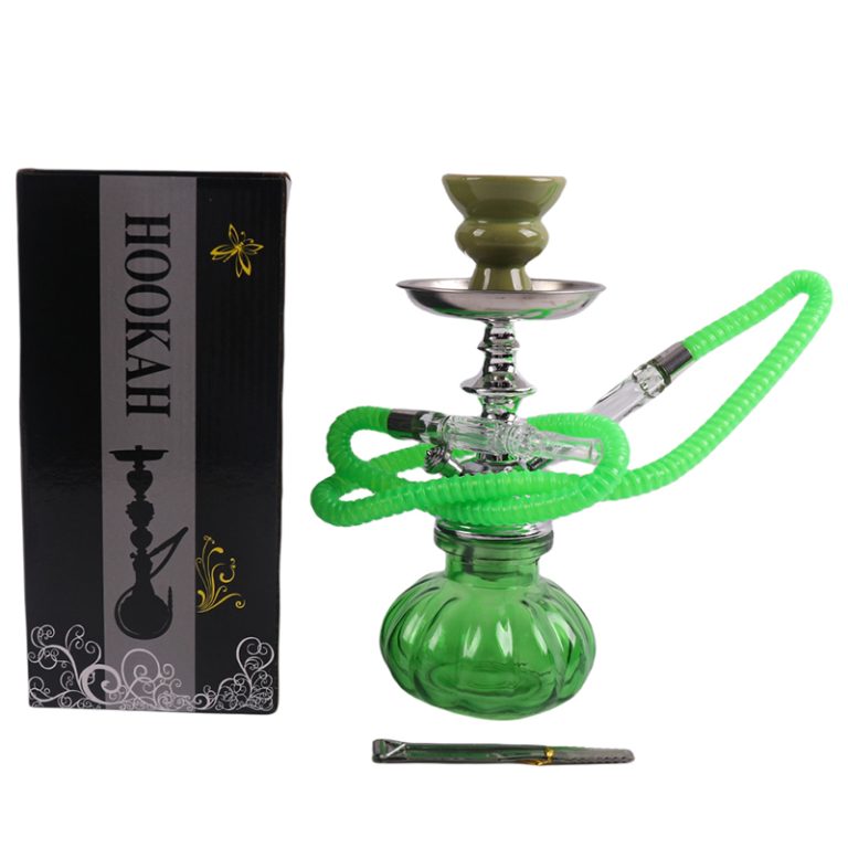 10″ Hookah Single Hose, Forest Mist Shape Green Color Smke-019 