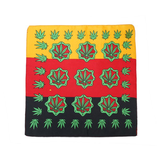 Leaf Bandana (ST009-Black/Red/Yellow with Green Leaves)