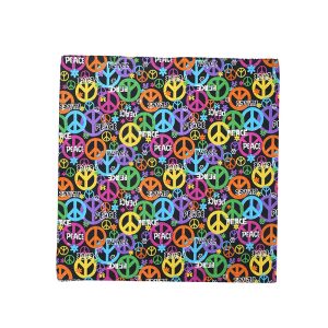 Leaf Bandana  (ST009-Black with Multi color Peach sign)