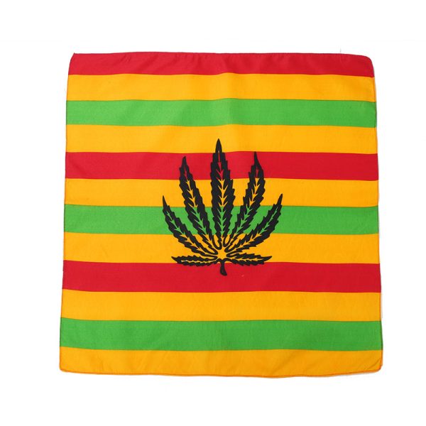 Leaf Bandana  (ST009-Green/Red/Yellow with Black Leaf)