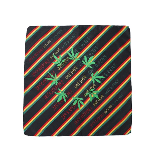 Leaf Bandana (ST009-Black Striped One Love)