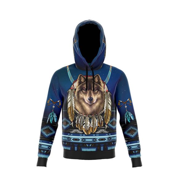 Graphic Designer Hoodie - Pullover  (1296-WOLFSHIELD)