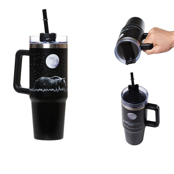 Night Bear 30 oz Travel Mug w/handle (4426-Bear)