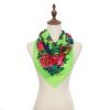 60" x 60" Metallic Kokum Floral Scarf (CD-Scarf-1-60 Metallic Neon Green)