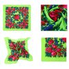 60" x 60" Metallic Kokum Floral Scarf (CD-Scarf-1-60 Metallic Neon Green) - Image 4