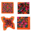 60" x 60" Metallic Kokum Floral Scarf (CD-Scarf-1-60 Metallic Orange) - Image 4