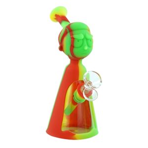 7.5" Alien Silicone Bong Green/Red Mix Color (SKMJ-164 B)