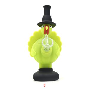 6.5" Chicken with Cap Deign Silicone Bong Green Color (SKMJ-172 B)