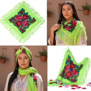 CD-Scarf-2-30 Metallic Neon Green