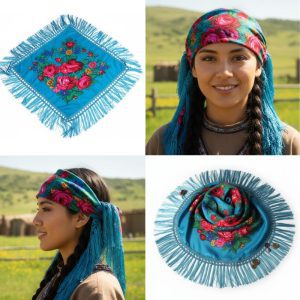 CD-Scarf-2-30 Metallic Turquoise