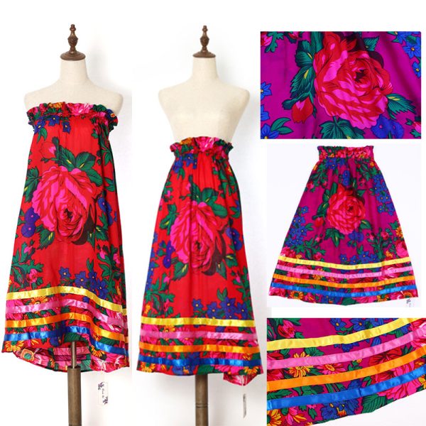 Floral Art Ribbon Skirt Polyester One Size - (Floral 1023 Combo1) - Image 4