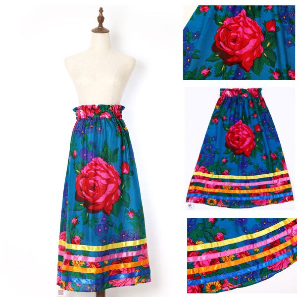 Floral Art Ribbon Skirt Polyester One Size - (Floral 1023 Combo1) - Image 3