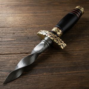 10.5" DAMASCUS H/K HORN HANDLE (13327)