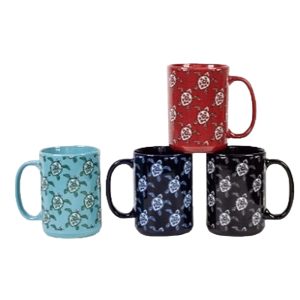 15 oz Cafe Mug - Turtle Bloom Design - (1344)