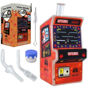 ARCADE - Arcade Shape 2in1 Bubbler Nectar Collector - LED Lights - Smoke Broz (ABN-001)