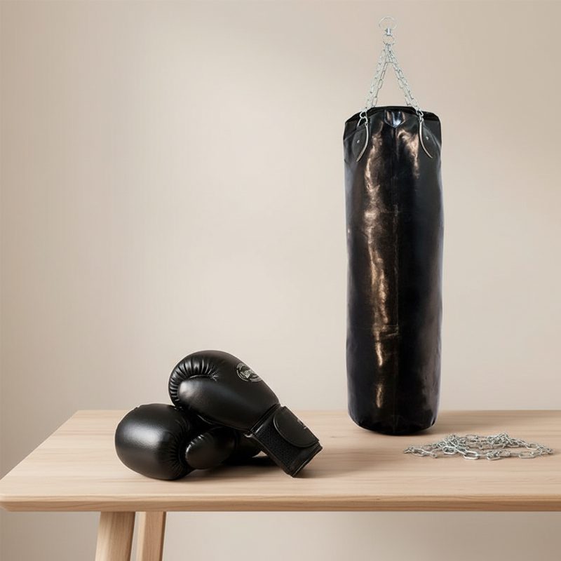 Heavy Duty Pro Boxing Gloves & Pro Huge Punching Bag with Chains (S104) - Image 2